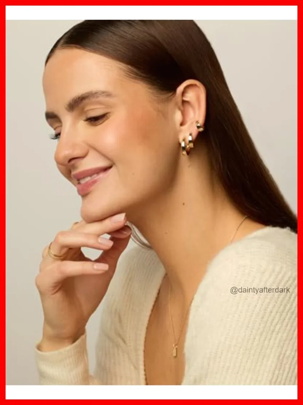 18K Gold Plated Small Hoop Earrings for Women Hypoallergenic Piercing Pack